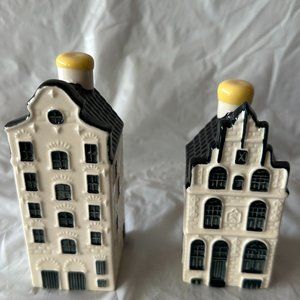 KLM Airlines Blue Delft BOLS Miniature House #22 and #33